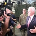 Vice President Mike Pence meets with media during Fort McCoy visit