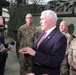 Vice President Mike Pence meets with media during Fort McCoy visit
