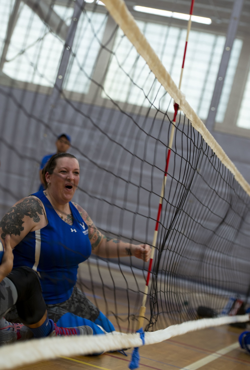 Warriors practice Sitting Volleyball