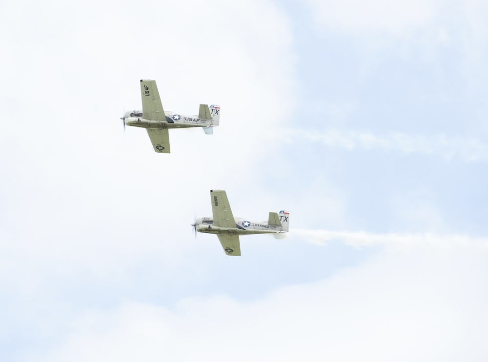 T-6 Texans fly during 2019 Wings Over Whiteman Air and Space Show