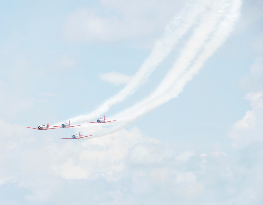 AeroShell team performs aerial acrobatics during 2019 Wings Over Whiteman Air and Space Show