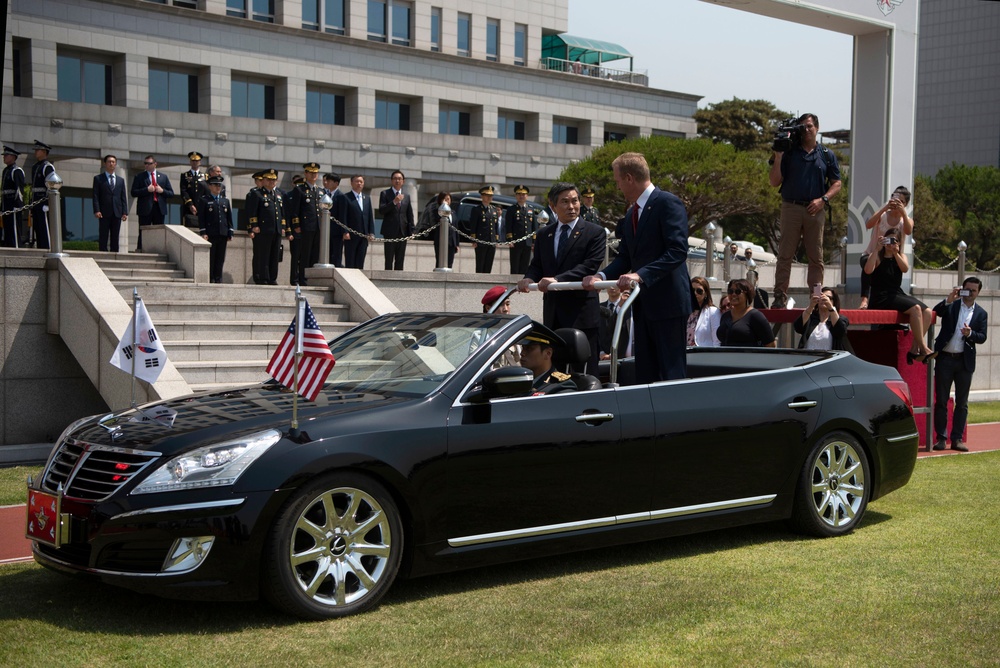 Acting Secretary of Defense Welcomed to South Korean Ministry of Defense