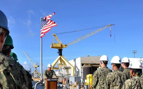 USS Fitzgerald hoists commemorative flag
