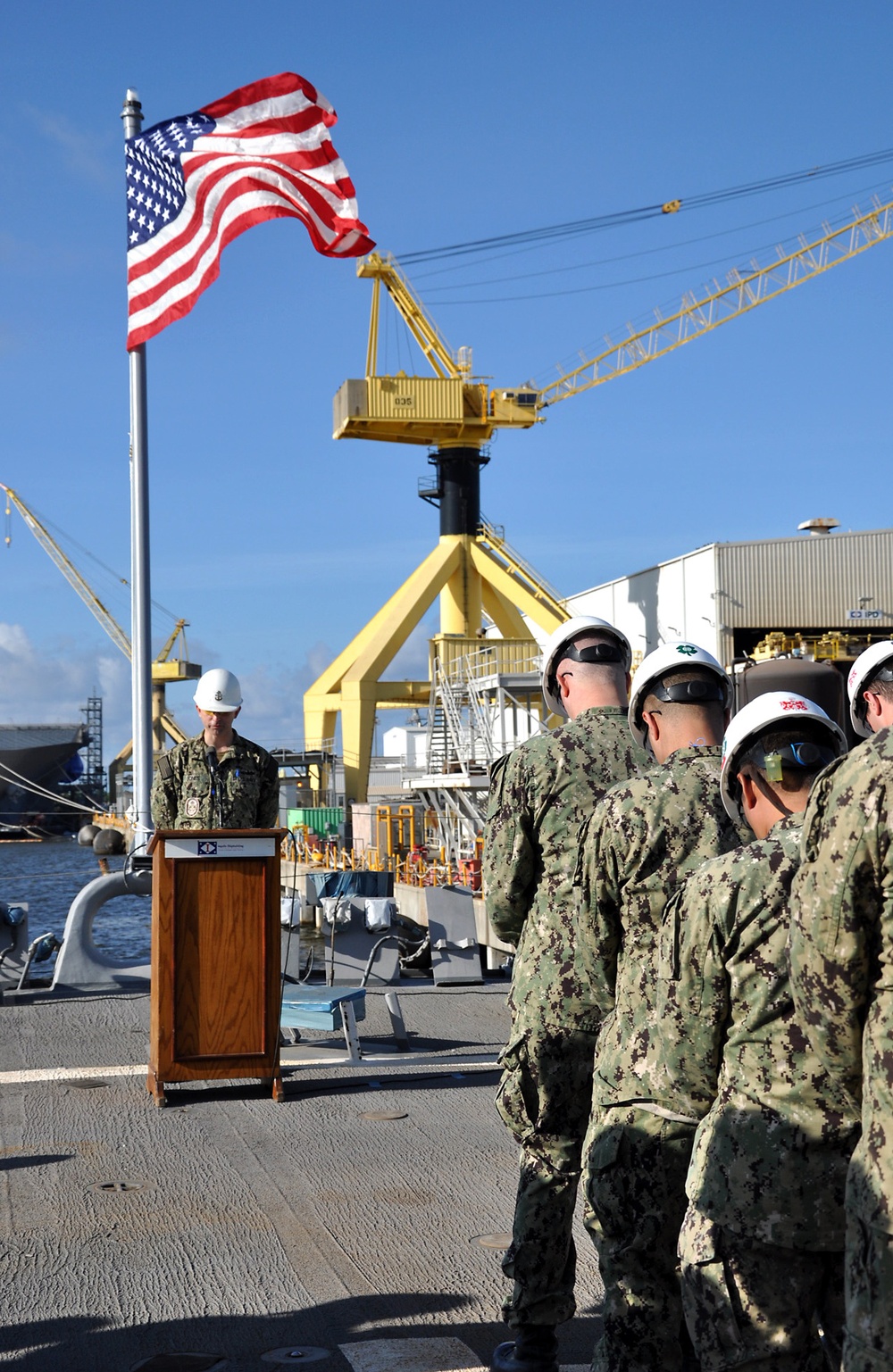 USS Fitzgerald hoists commemorative flag