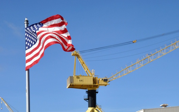 USS Fitzgerald hoists commemorative flag