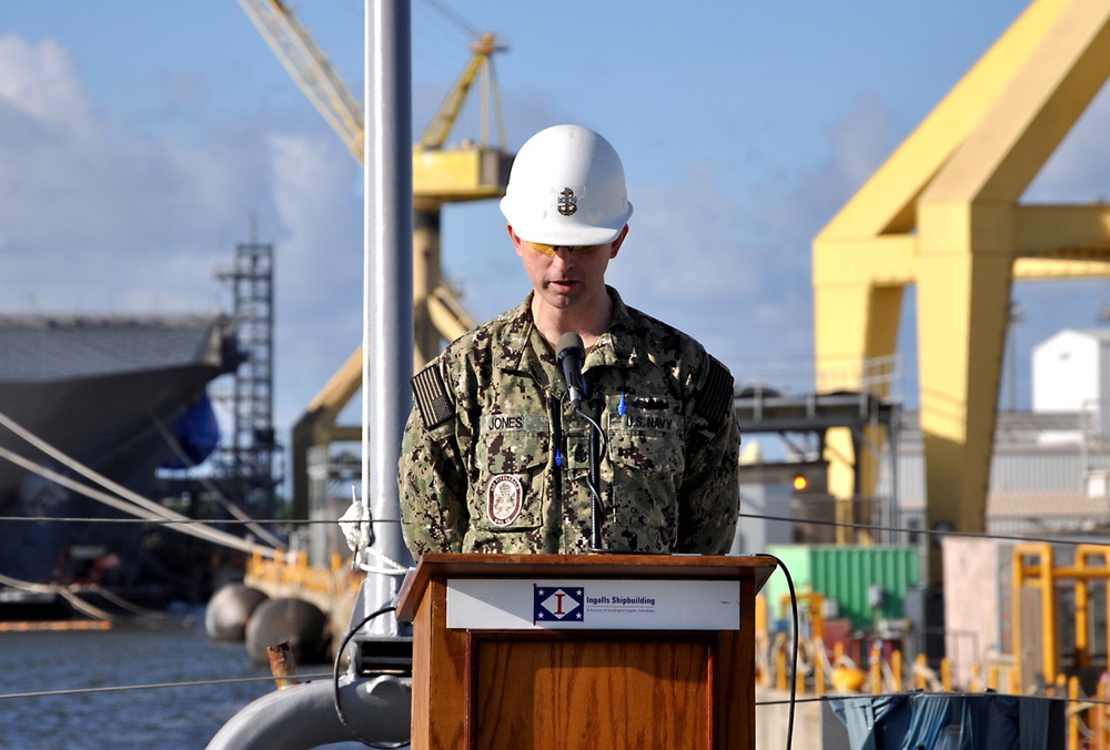 USS Fitzgerald hoists commemorative flag