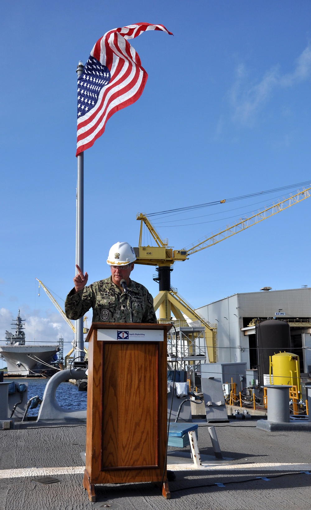 USS Fitzgerald hoists commemorative flag