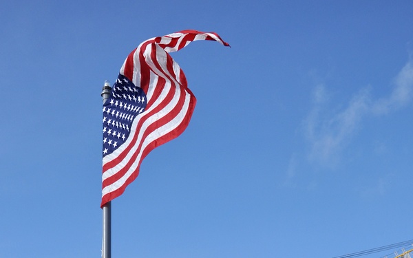 USS Fitzgerald hoists commemorative flag
