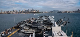 USS Wasp arrives in Sydney