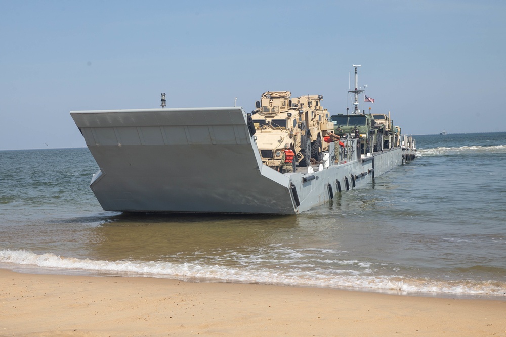 2nd Transportation Support Battalion Lands Vehicles on Shore During Exercise Resolute Sun