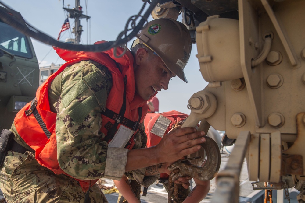 2nd Transportation Support Battalion Lands Vehicles on Shore During Exercise Resolute Sun