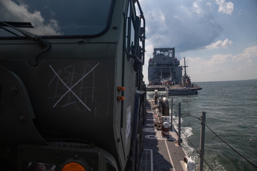 2nd Transportation Support Battlion Lands Vehicles on Shore During Exercise Resolute Sun