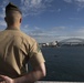 Marines, Sailors man the rails aboard USS Wasp into Sydney