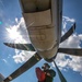 U.S. Marine Corps KC-130 Hercules refuel Canadian aircraft in the air