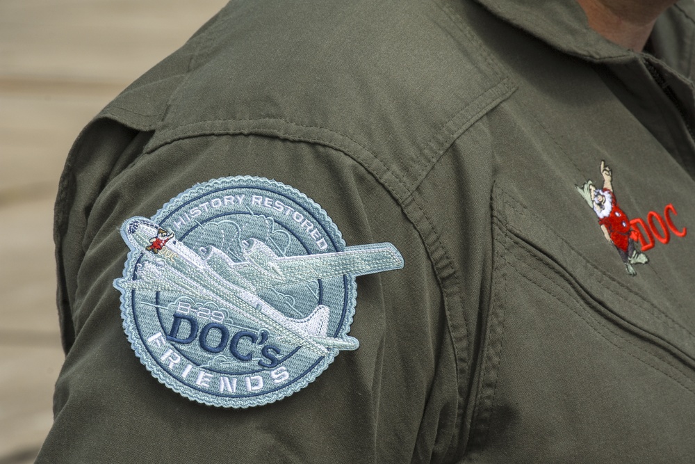 Team Whiteman members fly in B-29