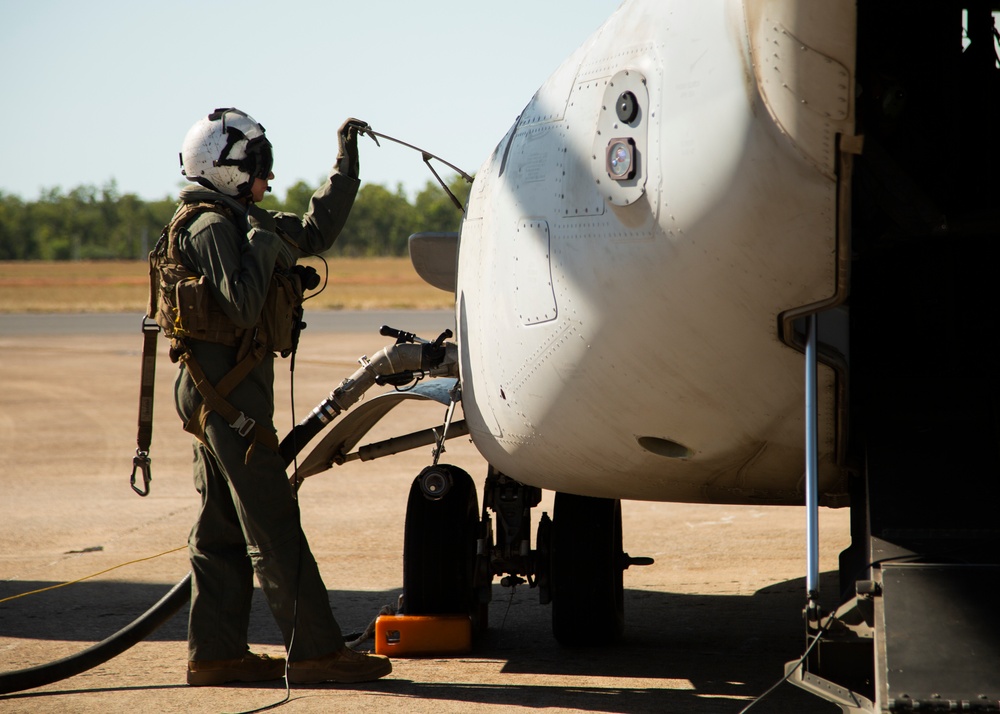 U.S. Marines conduct training in MV-22B Osprey