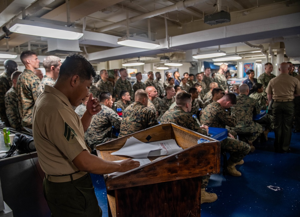 Marines Graduate Corporals Course Aboard the USS Harpers Ferry