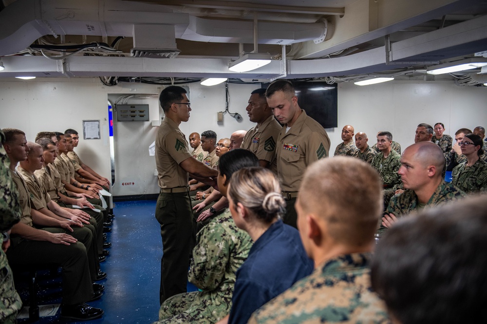 Marines Graduate Corporals Course Aboard the USS Harpers Ferry