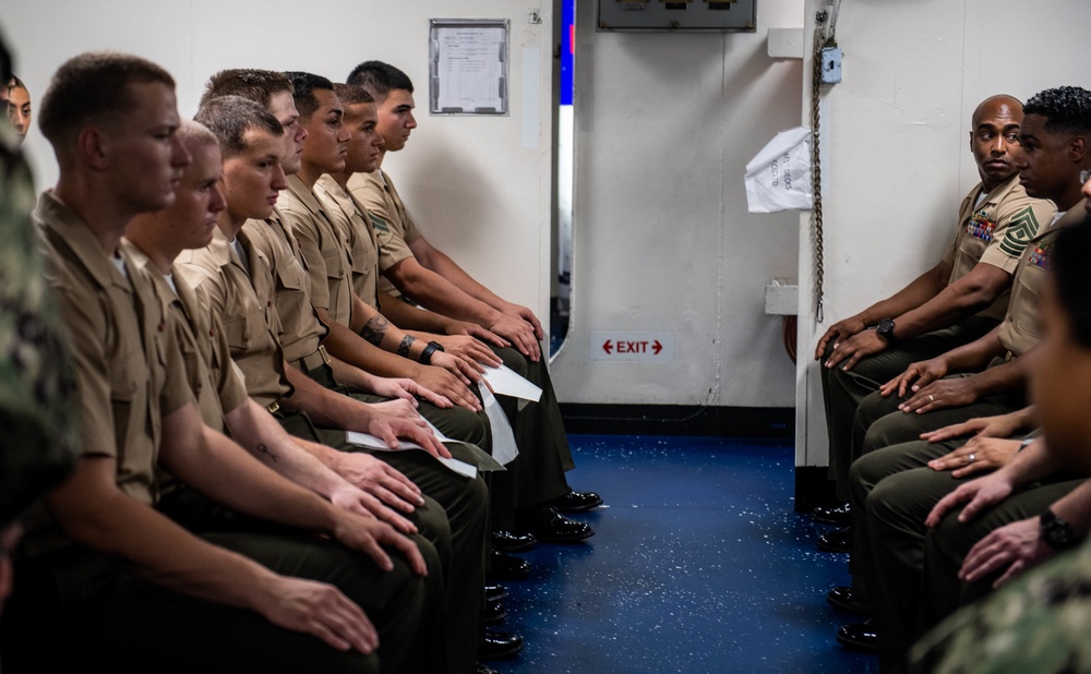 Marines Graduate Corporals Course Aboard the USS Harpers Ferry