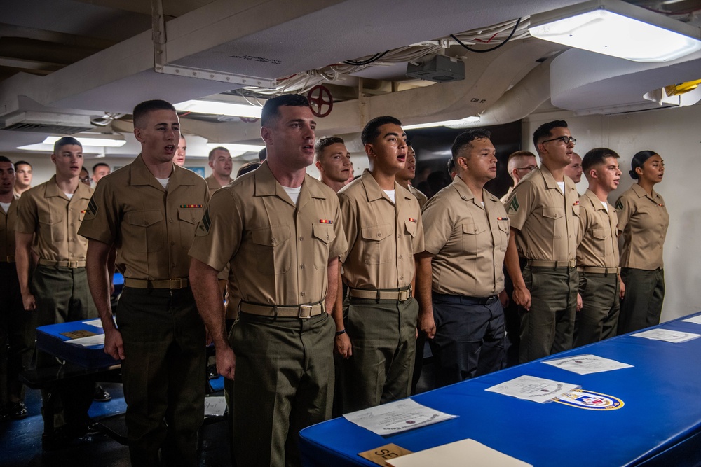 Marines Graduate Corporals Course Aboard the USS Harpers Ferry