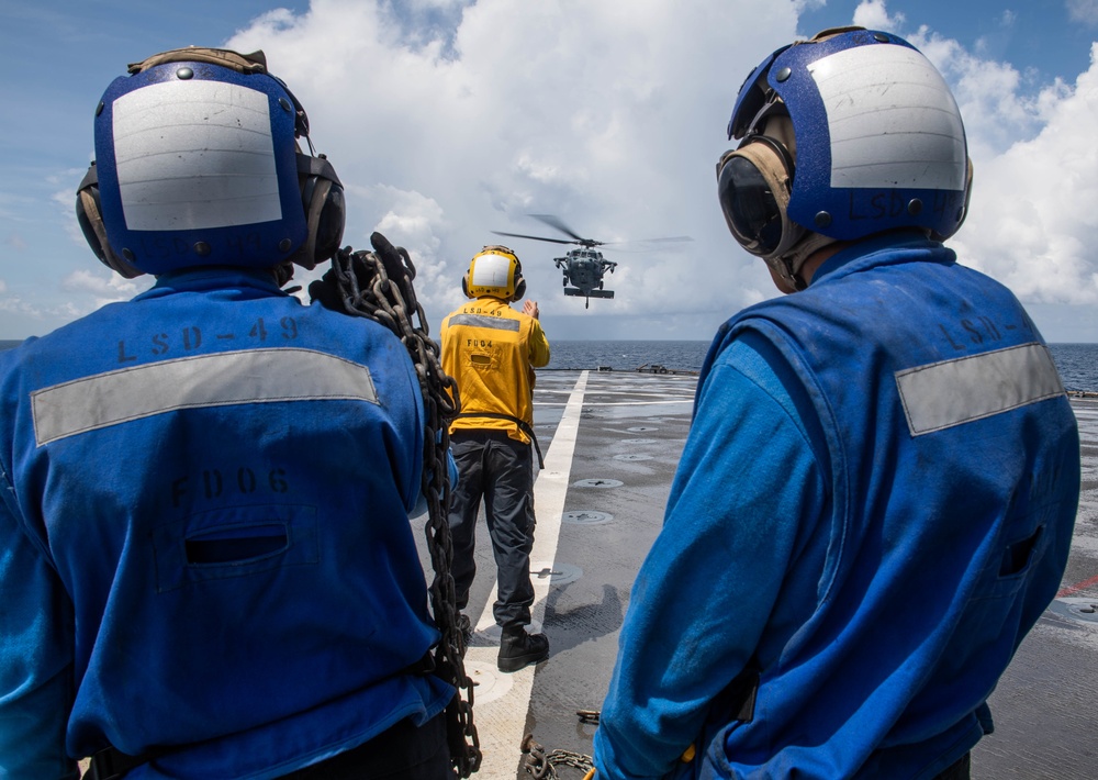 USS Harpers Ferry Conducts Flight Quarters