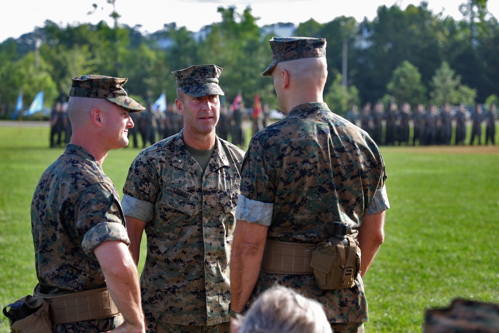 U.S. Marines with 8th Engineer Support Battalion Welcome New Commanding Officer During Ceremony