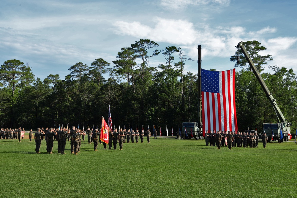 U.S. Marines with 8th Engineer Support Battalion Welcome New Commanding Officer During Ceremony