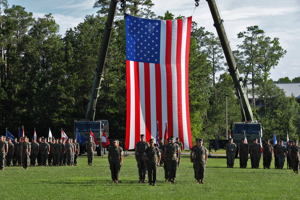 U.S. Marines with 8th Engineer Support Battalion Welcome New Commanding Officer During Ceremony