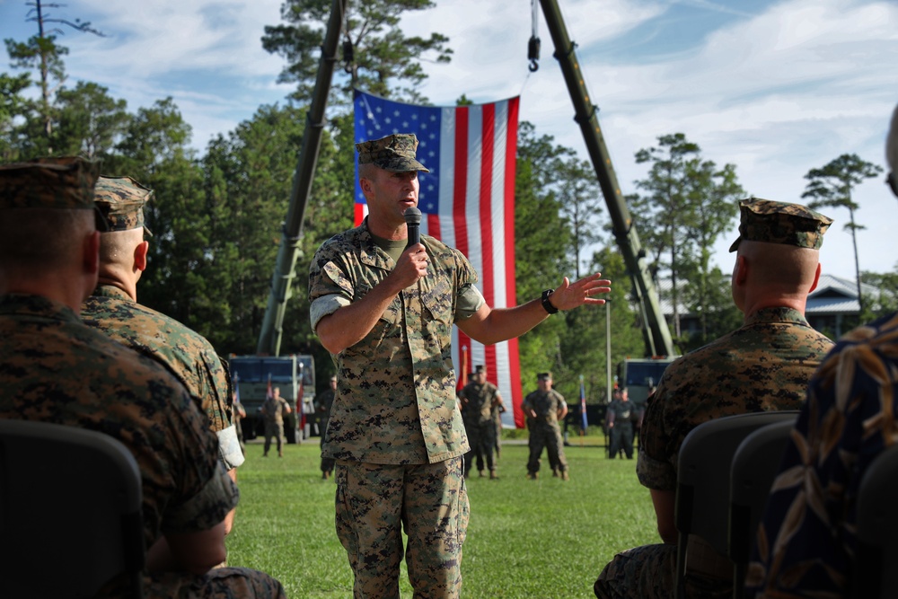 U.S. Marines with 8th Engineer Support Battalion Welcome New Commanding Officer During Ceremony