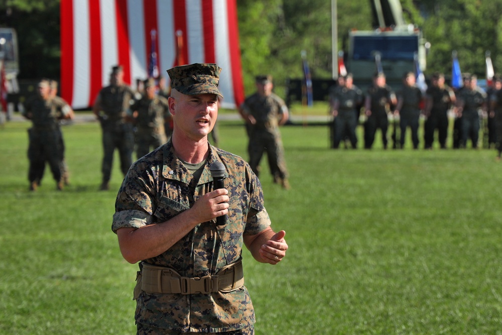 U.S. Marines with 8th Engineer Support Battalion Welcome New Commanding Officer During Ceremony