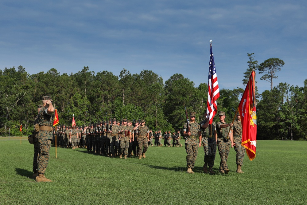 U.S. Marines with 8th Engineer Support Battalion Welcome New Commanding Officer During Ceremony