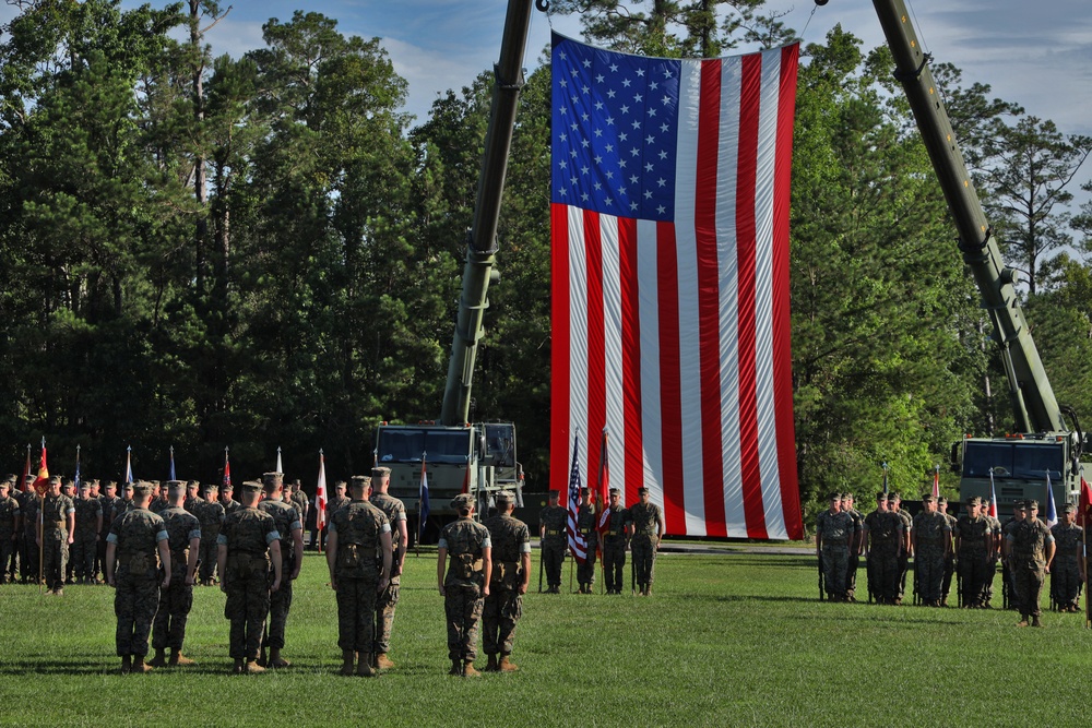 U.S. Marines with 8th Engineer Support Battalion Welcome New Commanding Officer During Ceremony