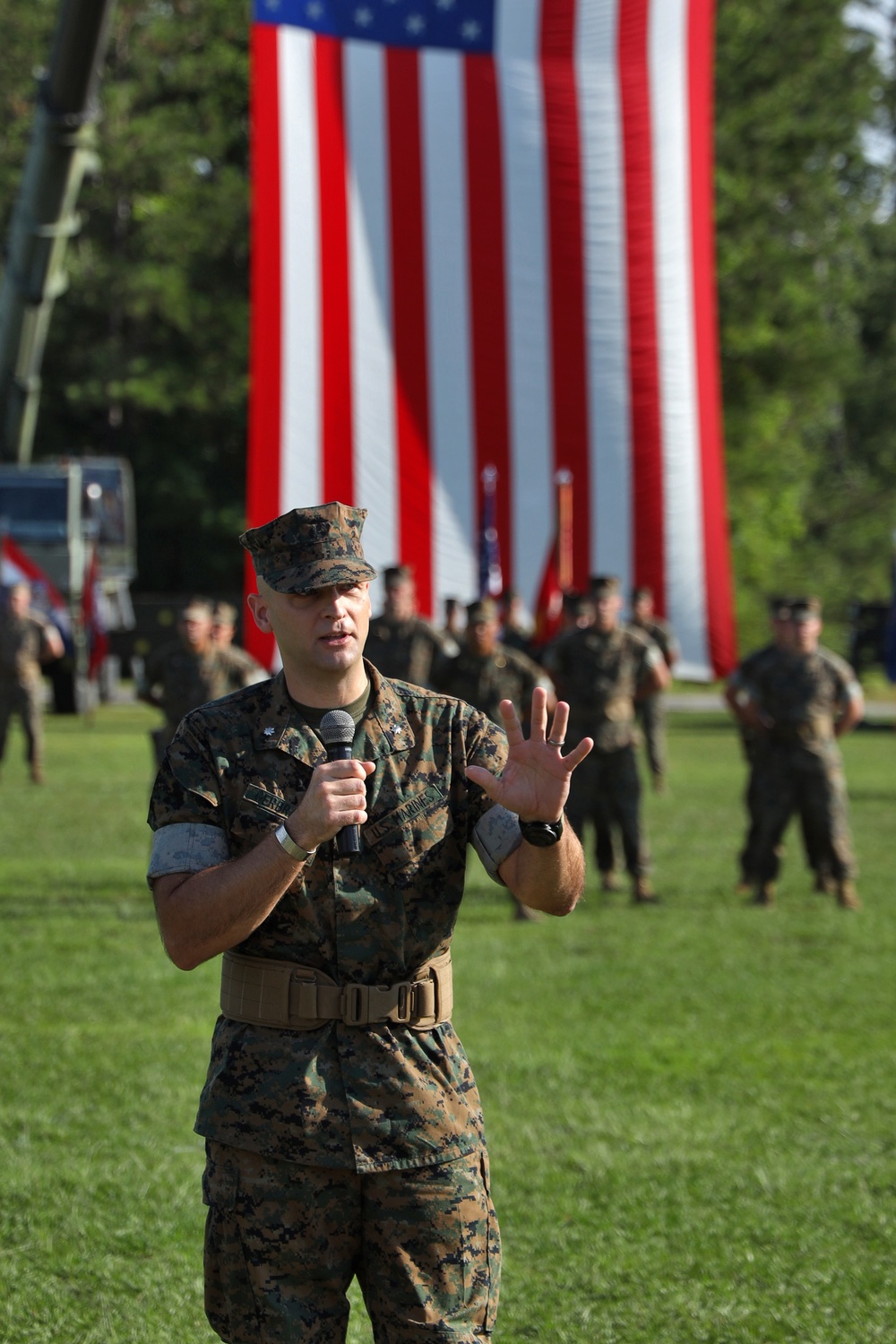 U.S. Marines with 8th Engineer Support Battalion Welcome New Commanding Officer During Ceremony