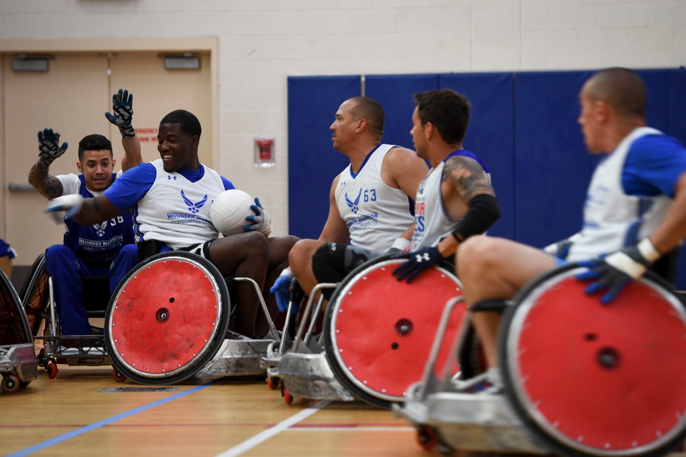 Warriors practice wheelchair rugby