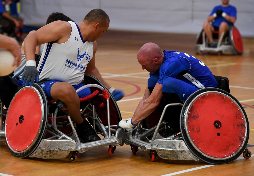 Warriors practice wheelchair rugby