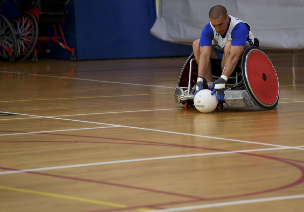 Warriors practice wheelchair rugby