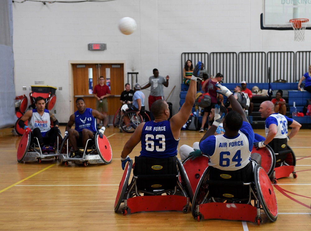 Warriors practice wheelchair rugby