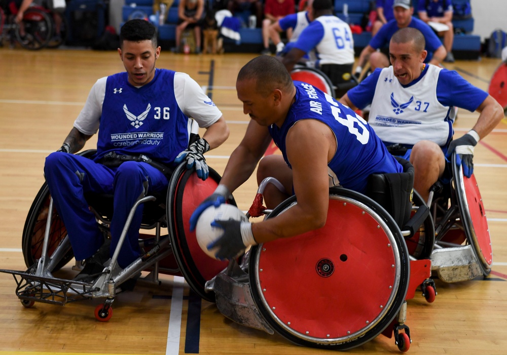 Warriors practice wheelchair rugby