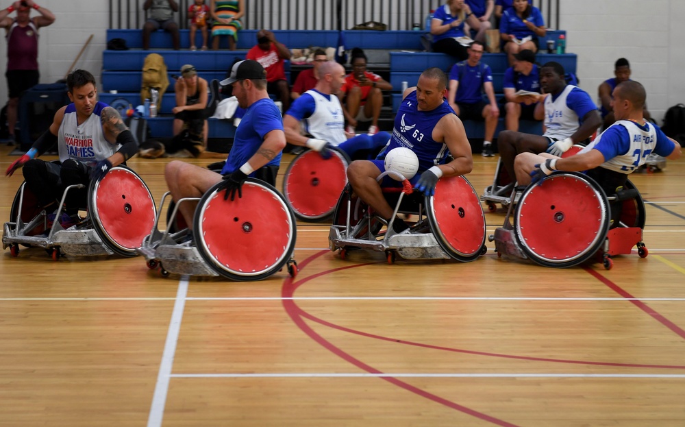 Warriors practice wheelchair rugby