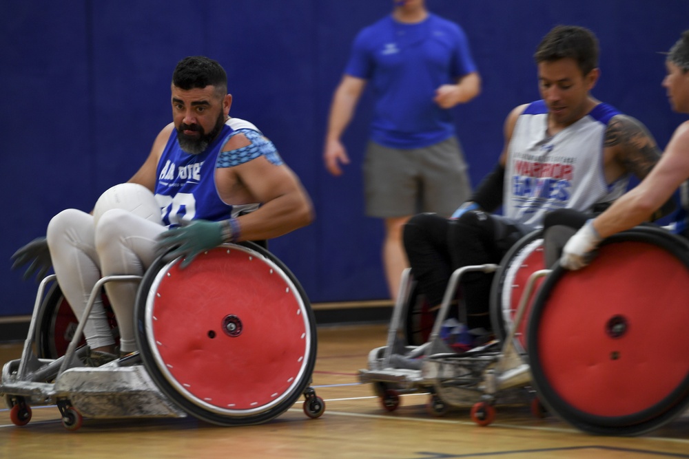 Warriors practice wheelchair rugby