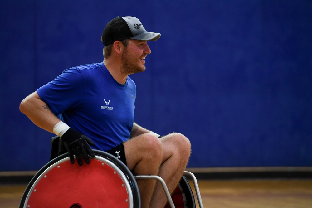 Warriors practice wheelchair rugby