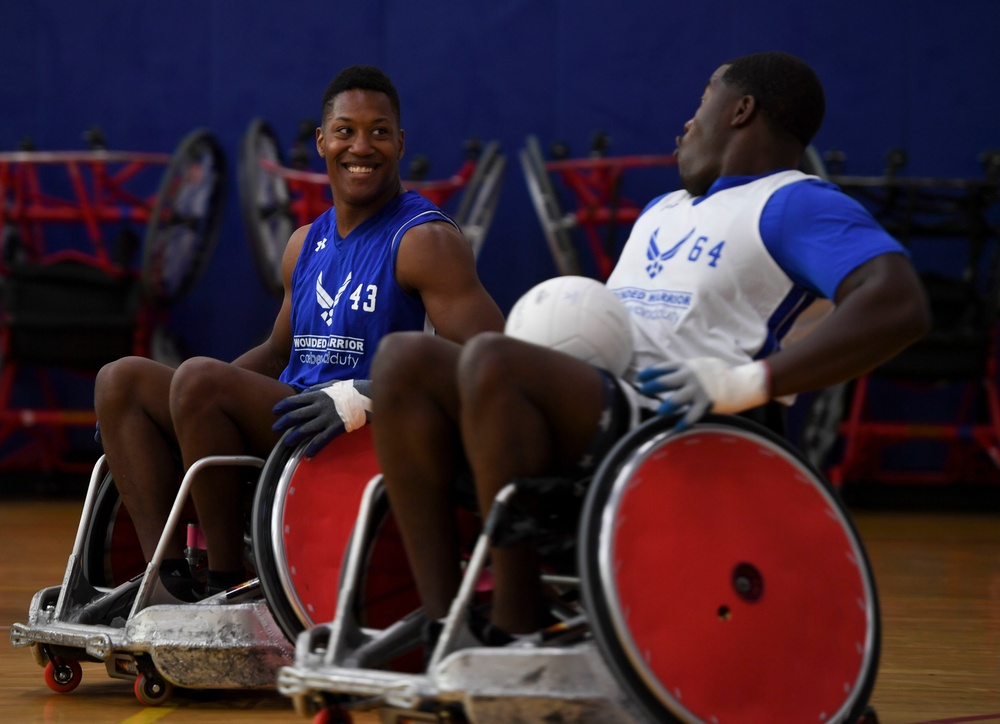 Warriors practice wheelchair rugby