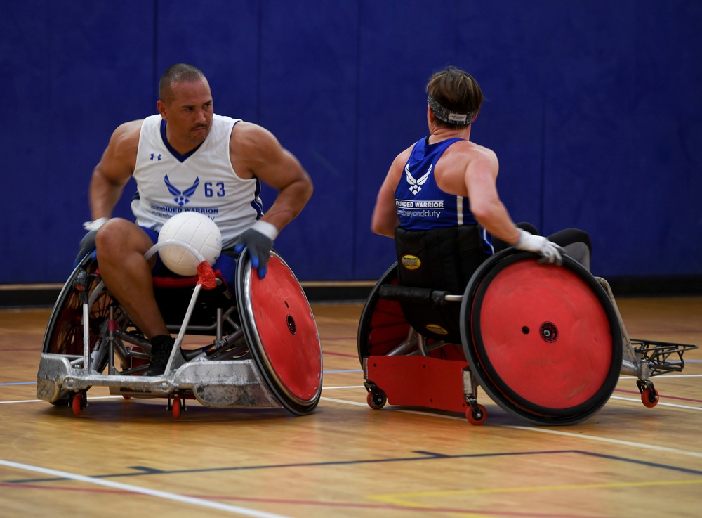 Warriors practice wheelchair rugby