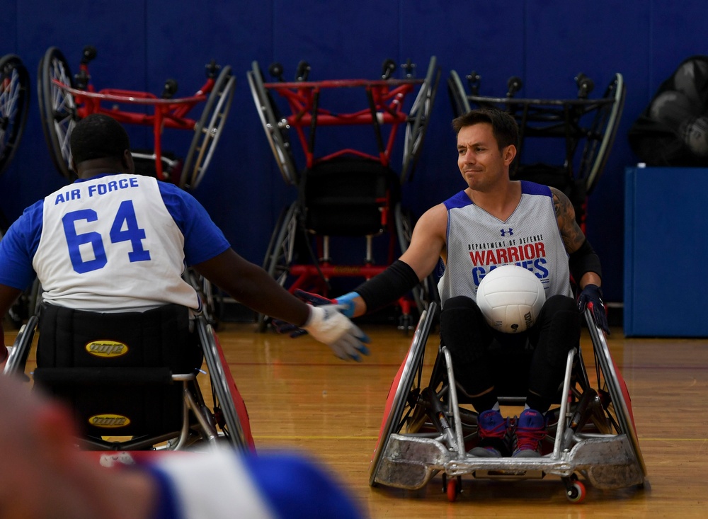 Warriors practice wheelchair rugby