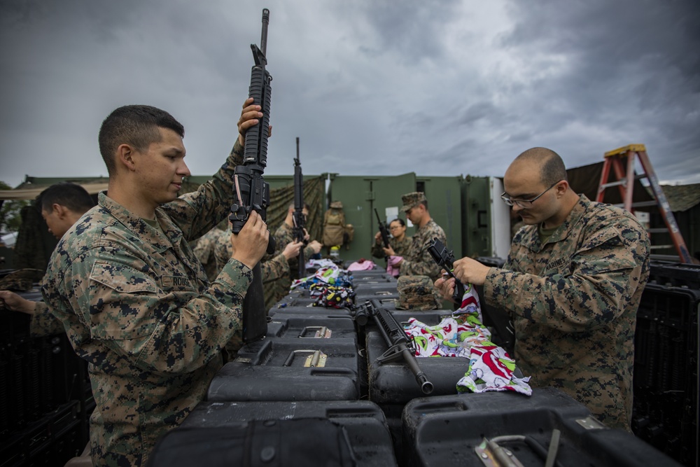 U.S. Marines with MWSS-471 prepare to conclude Sentinel Edge 2019