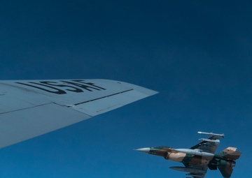 Red Flag-Alaska 19-2 KC-135 Aerial Refuels F-16s