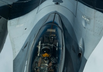 Red Flag-Alaska 19-2 KC-135 Aerial Refuels F-16s