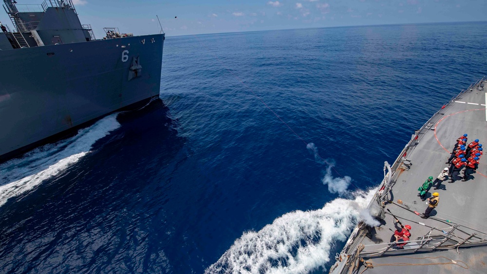 USS McCampbell conducts replenishment-at-sea