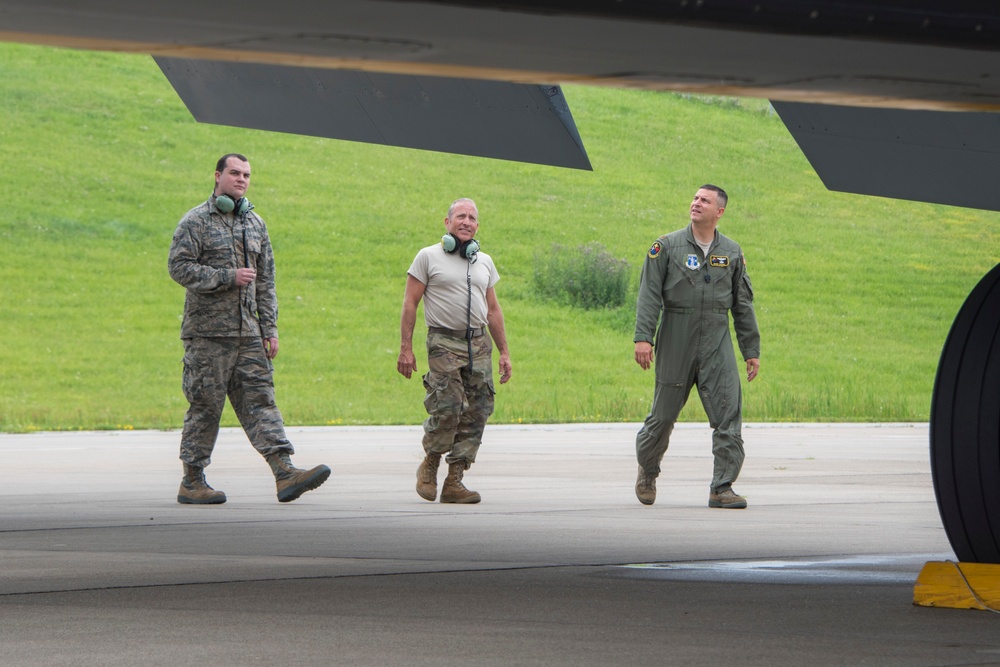 Pilot and Crew Chiefs Perform Pre-Flight Check