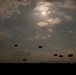 Full moon brings light to paratroopers jumping